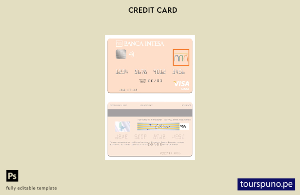 listo para imprimir Serbia The Banca Intesa a.d. Plantilla de tarjeta de débito 